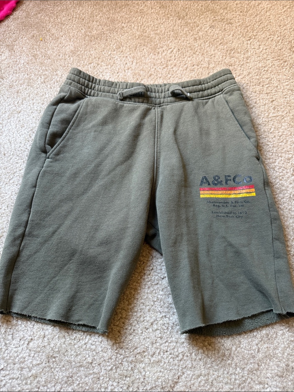 Abercrombie Olive Green Kids Sweat Shorts